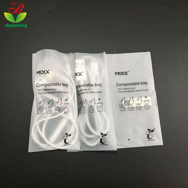 PLA + PBAT упаковка самоклеющаяся сумка Compostable материал Плоский прозрачный матовый цифровой пластиковый электронный принимаем