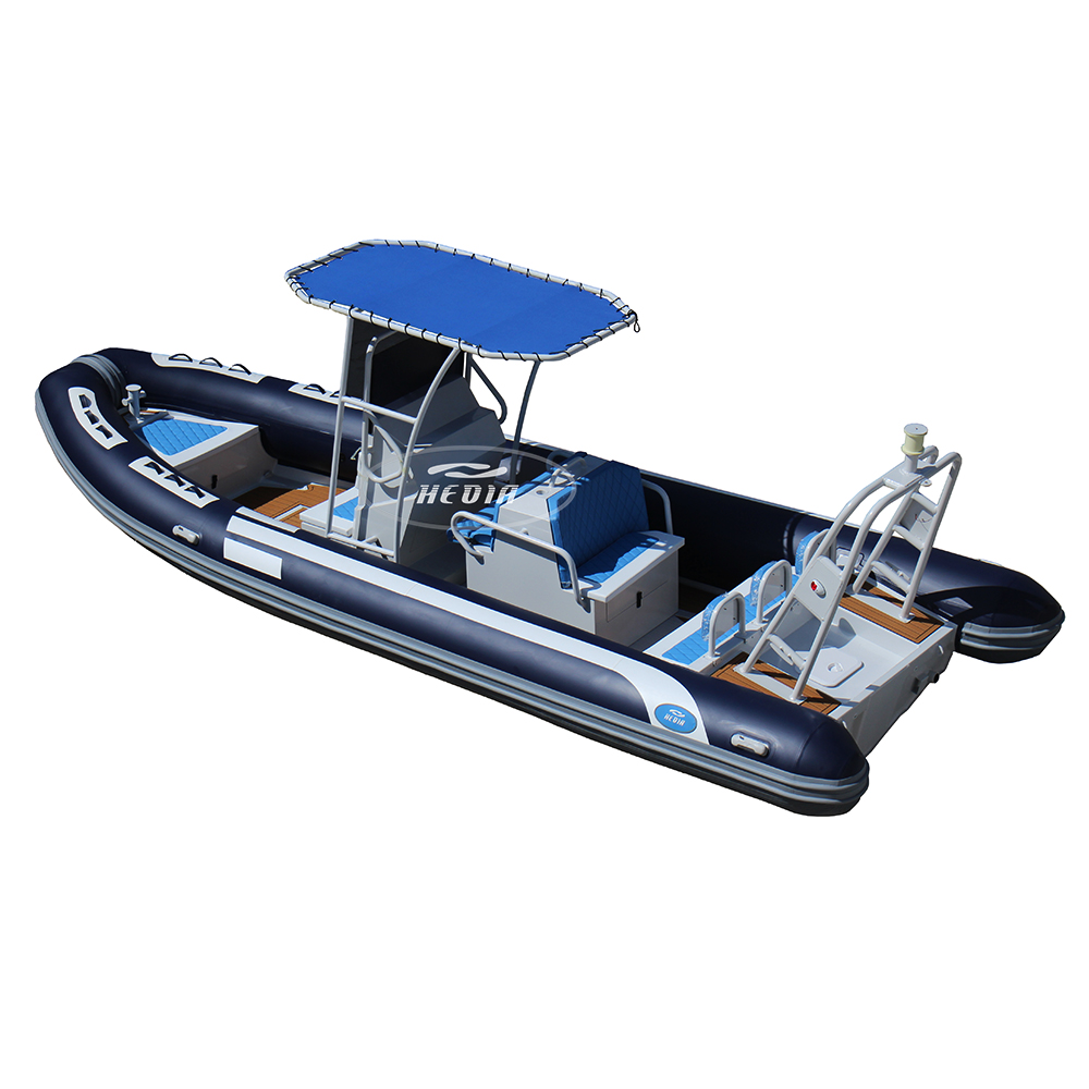 CE Novel Item Durable PVC Rigid Inflatable Luxury Fiberglass aluminium Rib 760 Boat for Sale