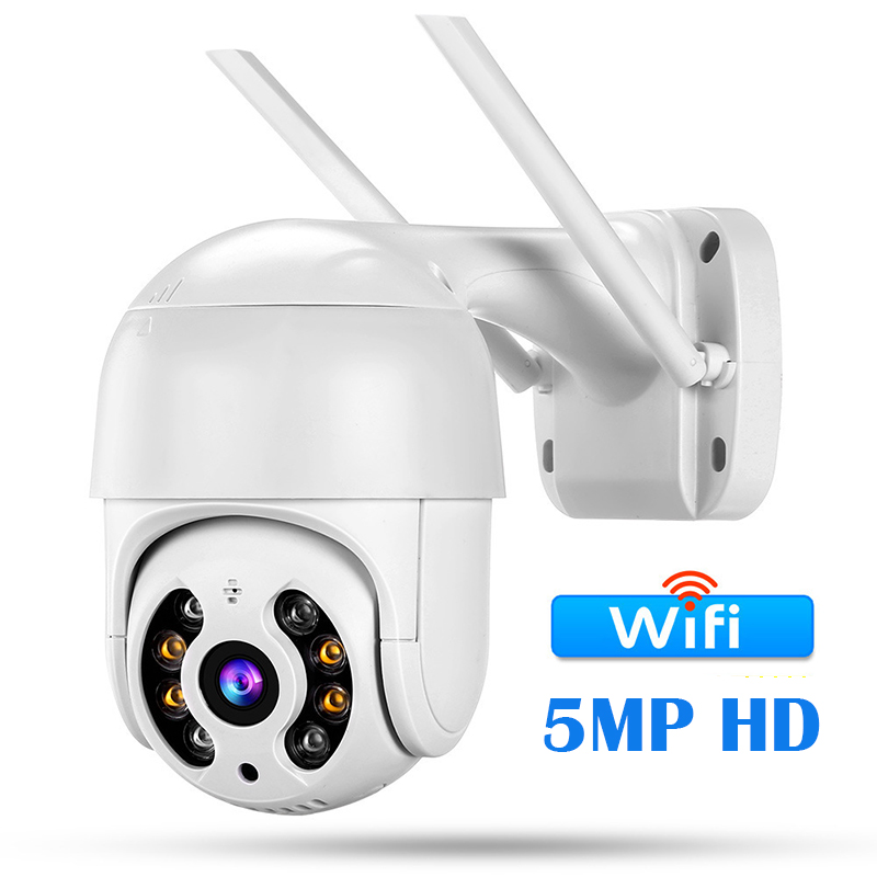 5MP полноцветный робот поддержка NVR ONVIF Icsee мини PTZ наружная водонепроницаемая Wi-Fi камера видеонаблюдения