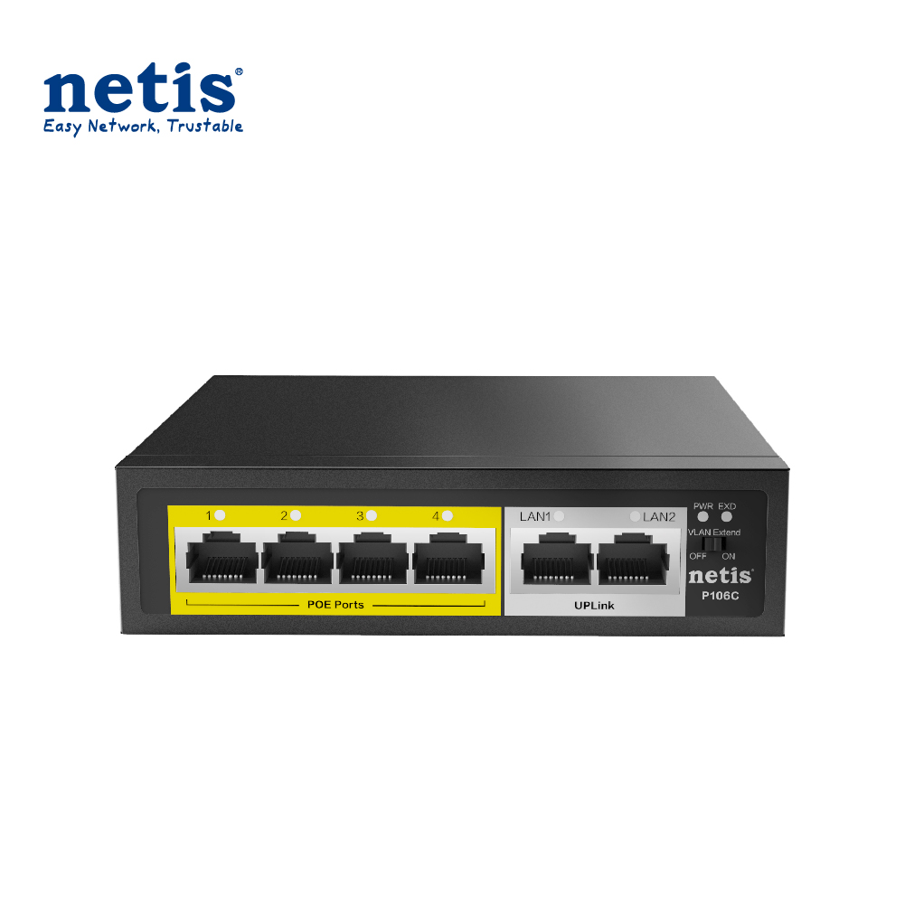 China Manufacturer 4+2 Port Switch 4poe+2RJ45 100m Standard Poe Switch-p106c