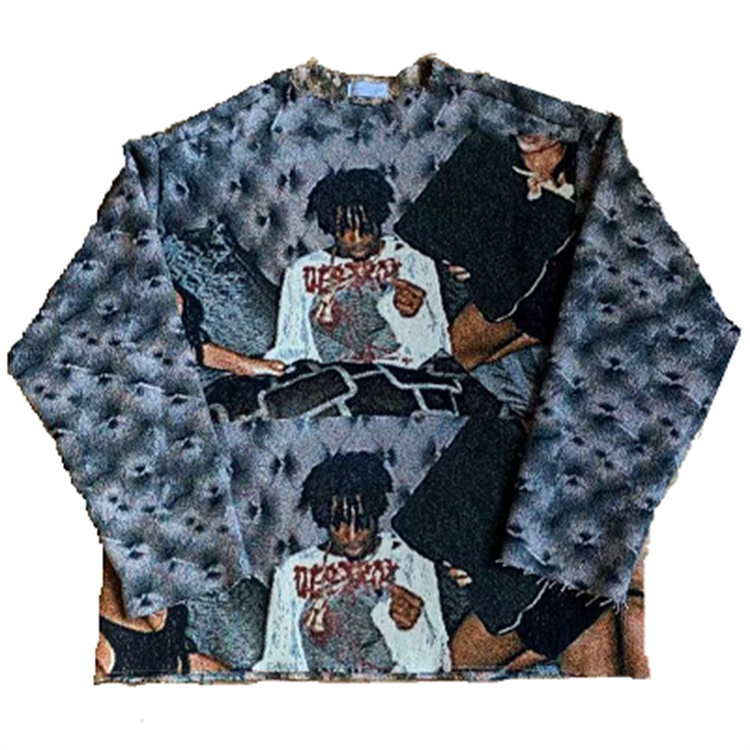 Hot sale custom tapestry crew necks all plus sizes tapestry shirt tapestry pullover sweater