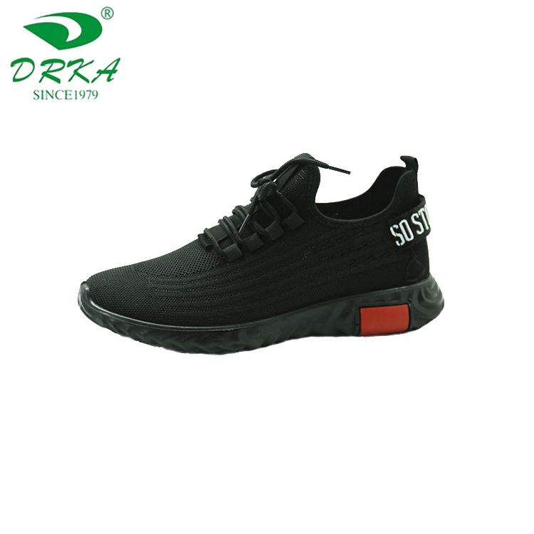 Custom Logo Thick Sole Running Shoes,Black Shoes For Men Sport
