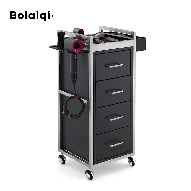 BOLAIQI Barber Shop Beauty Salon Wooden Trolley Side Cabinet Tool Cabinet Beauty Salon Trolley
