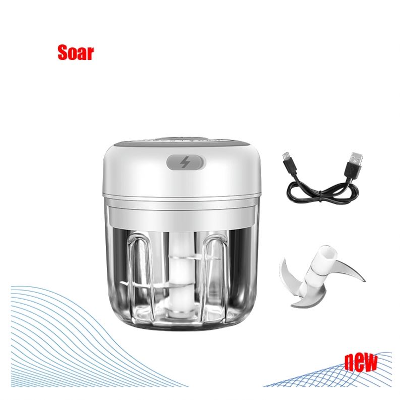 Dropshipping 2021 new arrival kitchenware set wireless garlic mini meat USB charging food garlic chili chopper