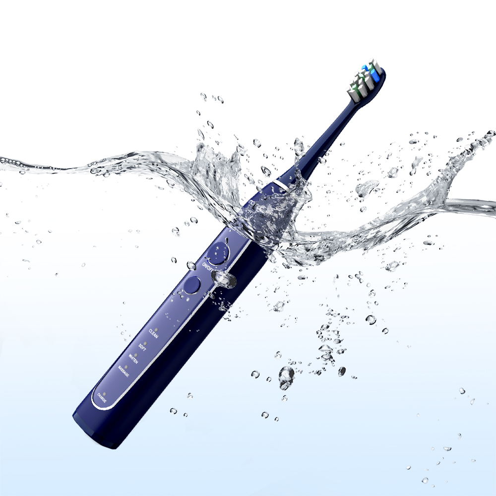 Automatic Multi-Function Sonic Electric Toothbrush With UV Case USB Inductive Charging Electrical Tooth Brush T25 Blue For Adult