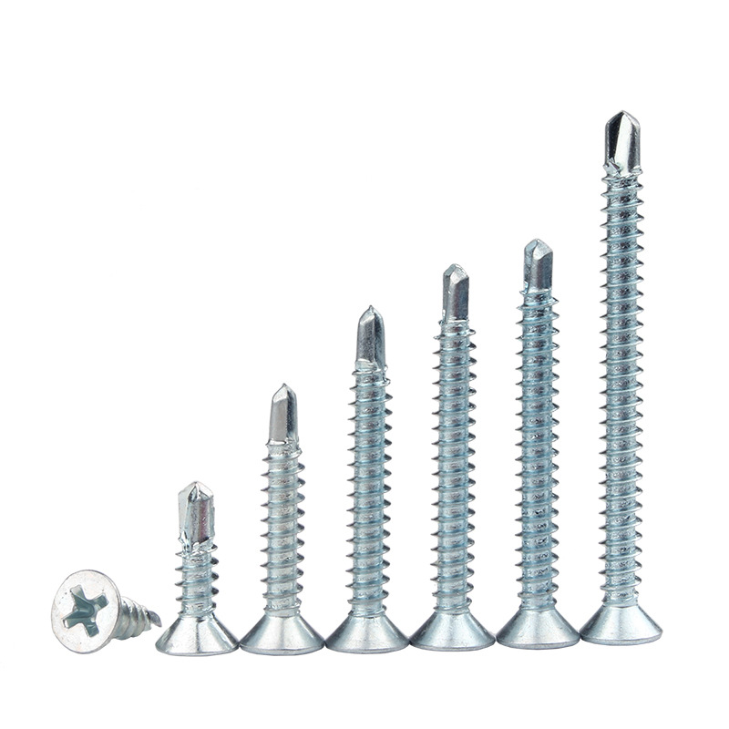 China factory custom steel self-tapping screws cross countersunk head self-drilling screws