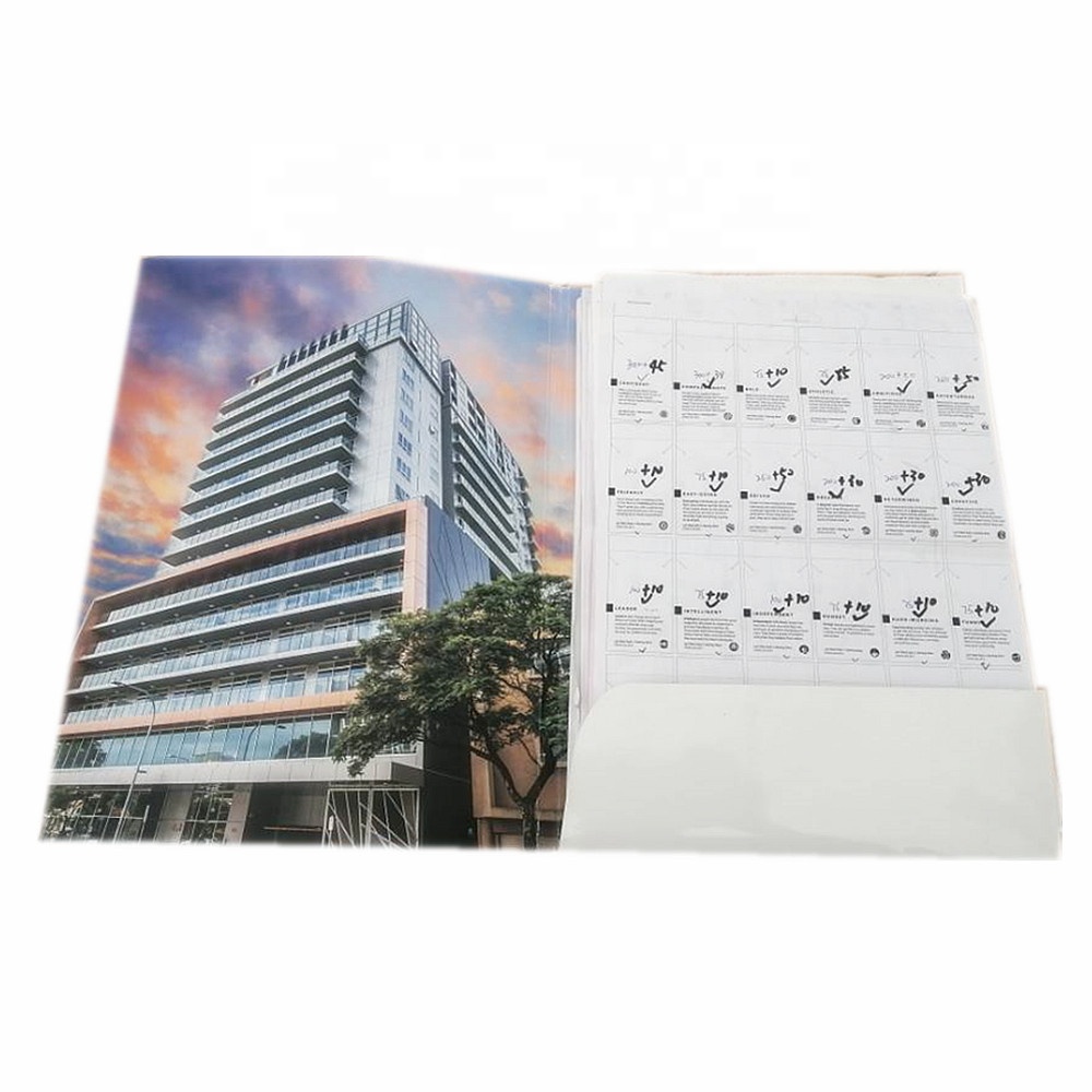Hot selling office school stationary factory supply custom logo printing colorful kraft paper file folder with two pockets