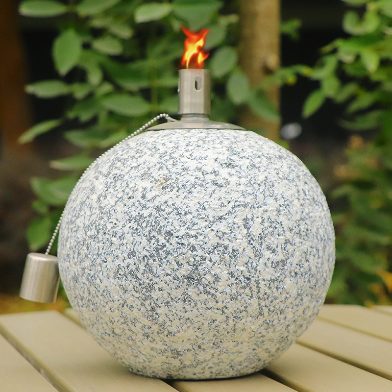 Resin Big Flame Stainless steel canister Oil lamp for Citronella, Table Oil garden torch