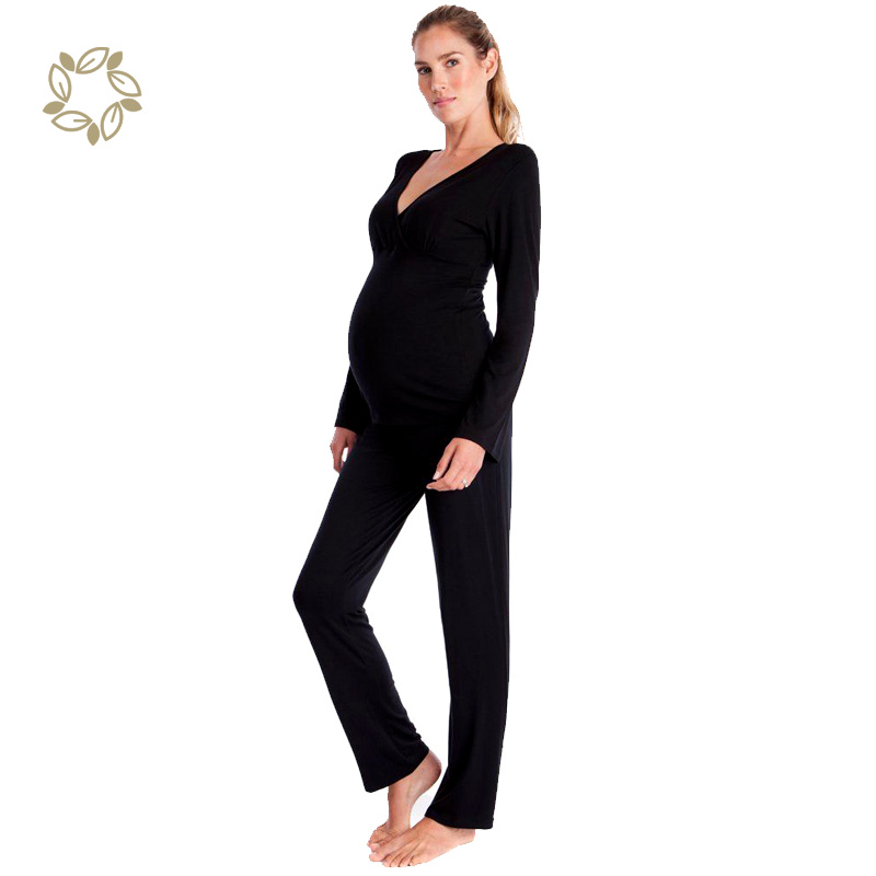 maternity nursing pajamas bamboo maternity pyjama pregnant pijama sustainable maternity sleepwear fall mom nursing pijamas