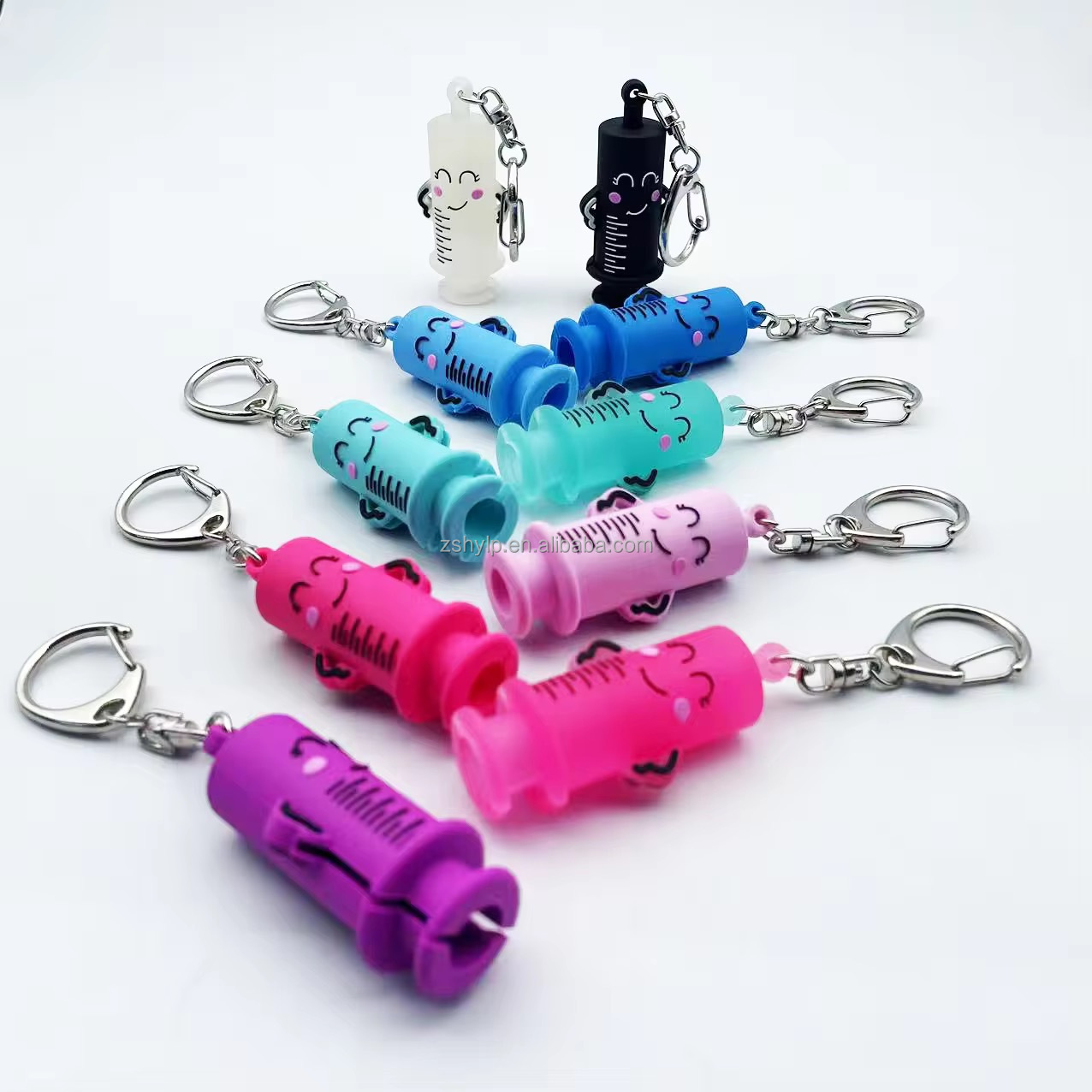 Custom PVC Rubber Bottle Opener Keychain with Novelty Syringe Ampoule Breaker Nursing Protective Instruments Custom Logo Opener