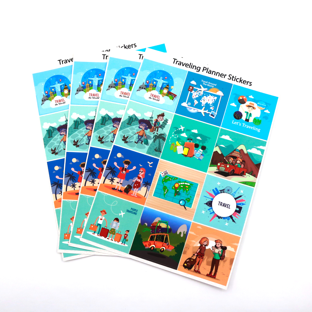 Custom Adhesive Eco Vinyl Pvc Logo Waterproof Cute Kids Kawaii Glossy Printing Label Sticker Sheet