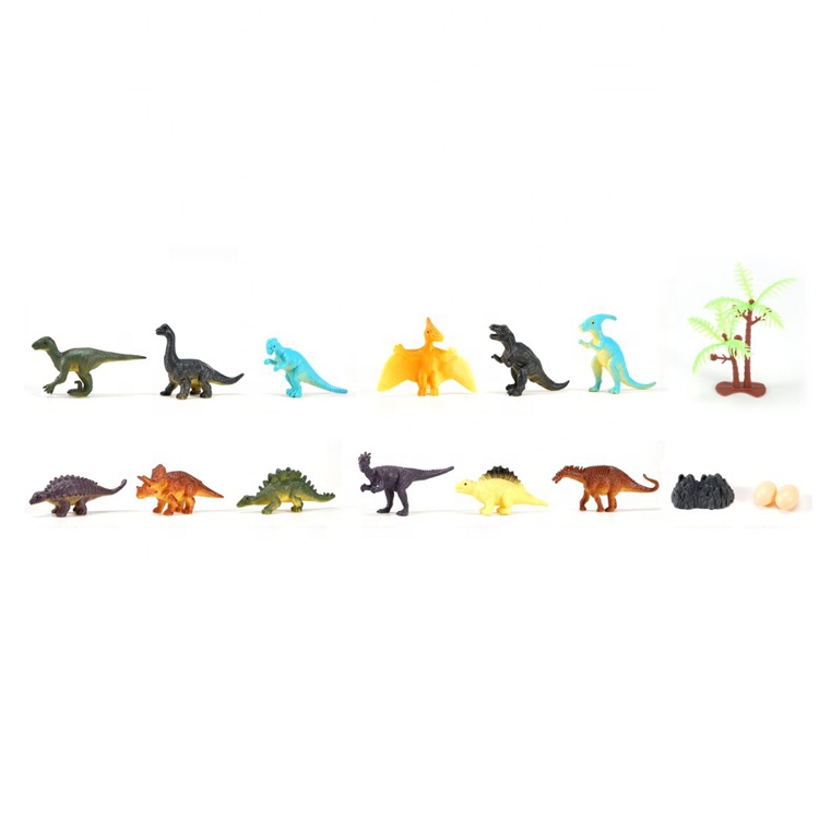 New Mini Realistic Plastic PVC Dinosaur World Twelve Dinosaurs With Trees And Mountain
