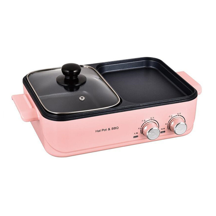 Multifunctional electric oven conjoined pot household small powder pot barbecue tray non-stick cookware barbecue machine