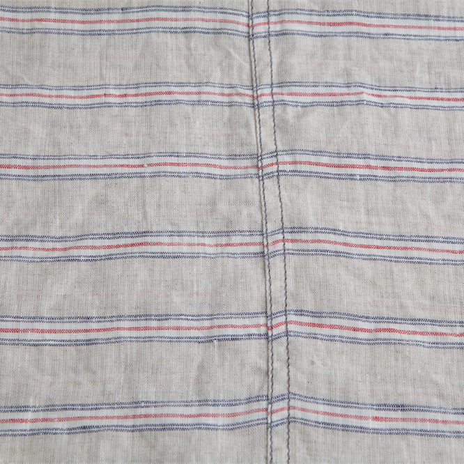 softer 100% linen fabric, 125 gsm, pure European flax, OEKO-Tex certified for garment & T-shirt, nature horizontal stripe