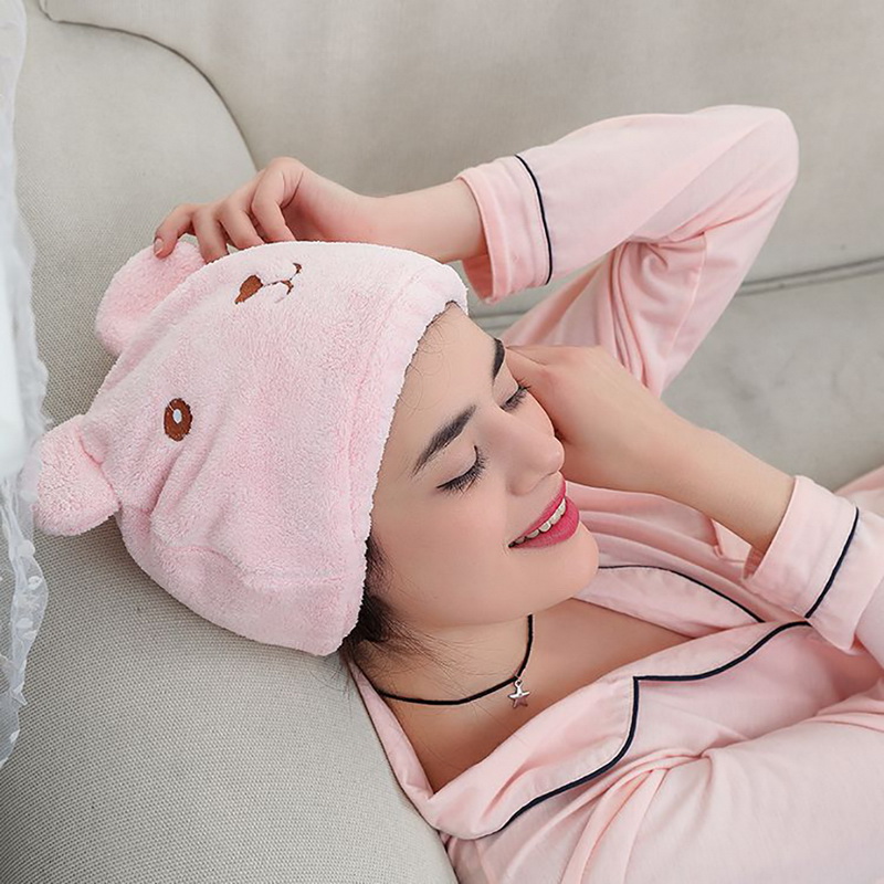 Animal cartoon Turban Shower hat Hair Towel Ultra Absorbent Twist Hair for Women Drying Curly Long & Thick Hair