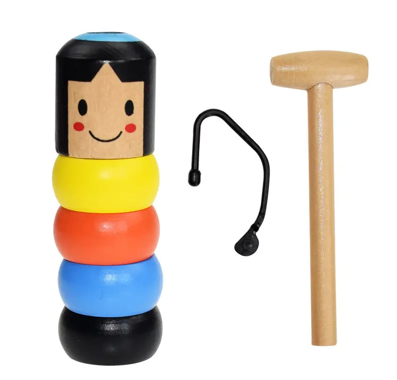 2020 Amazon Kid Toys Wooden Immortal Daruma Little Unbreakable Man Magic Tricks Building Blocks