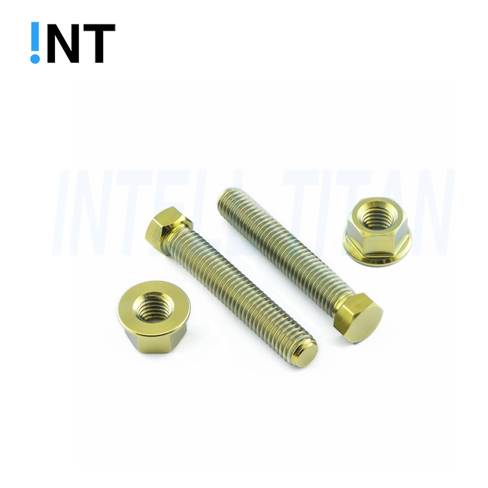HTY Fasten Parts Titanium Hexagon Nuts and Bolts with Flange by machine