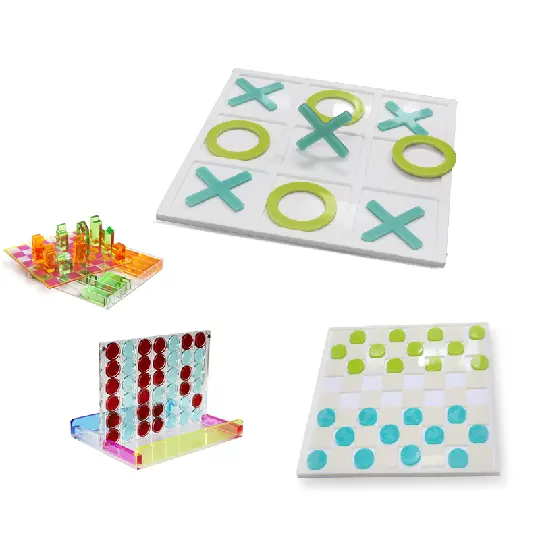 3D Acrylic XO Game Set Tic Tac Toe Noughts And Crosses Board Game