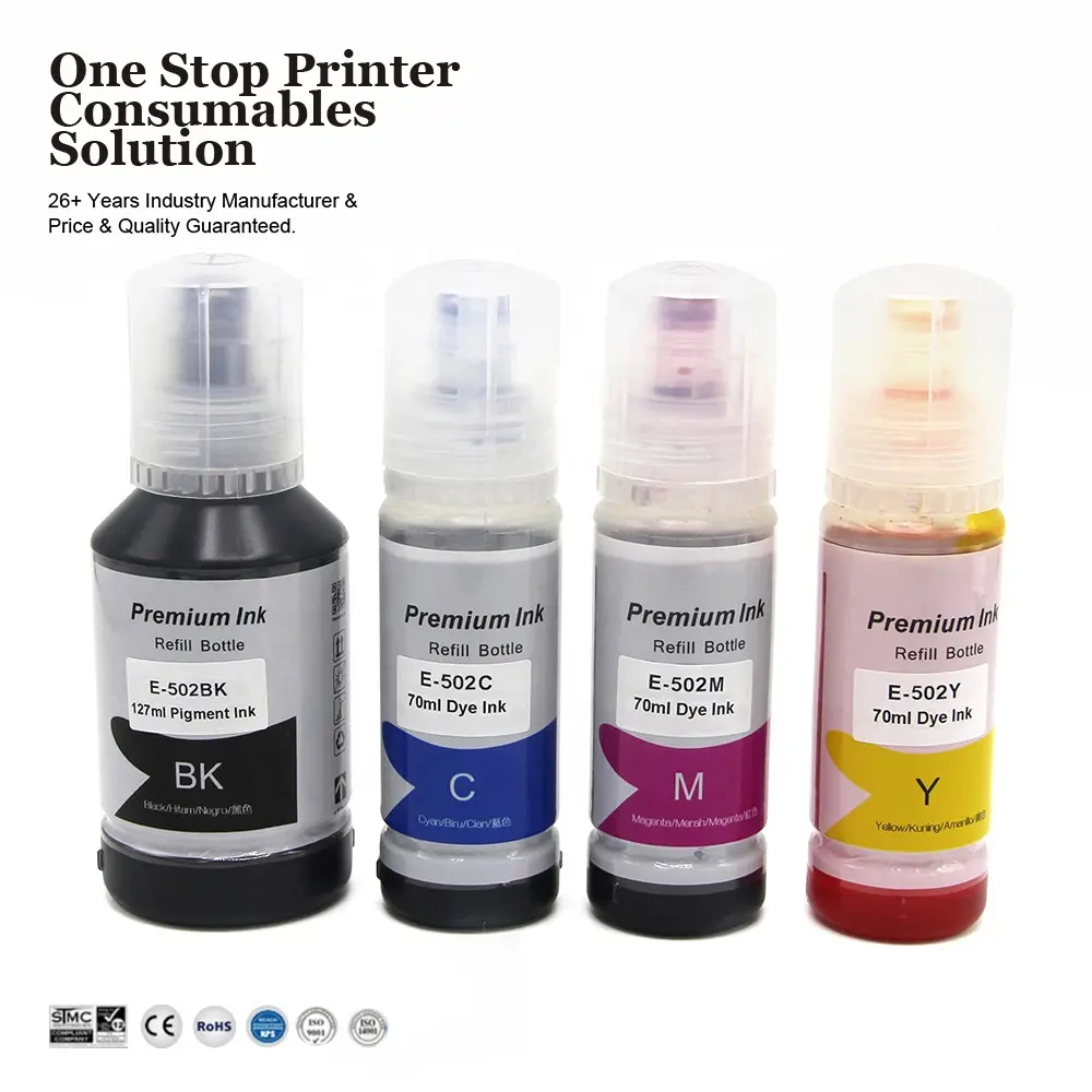 INK-мощность T5021 T502 502 премиум цвета совместимый объем бутылки на водной основе пополнения чернил для Epson ET-2750 принтер