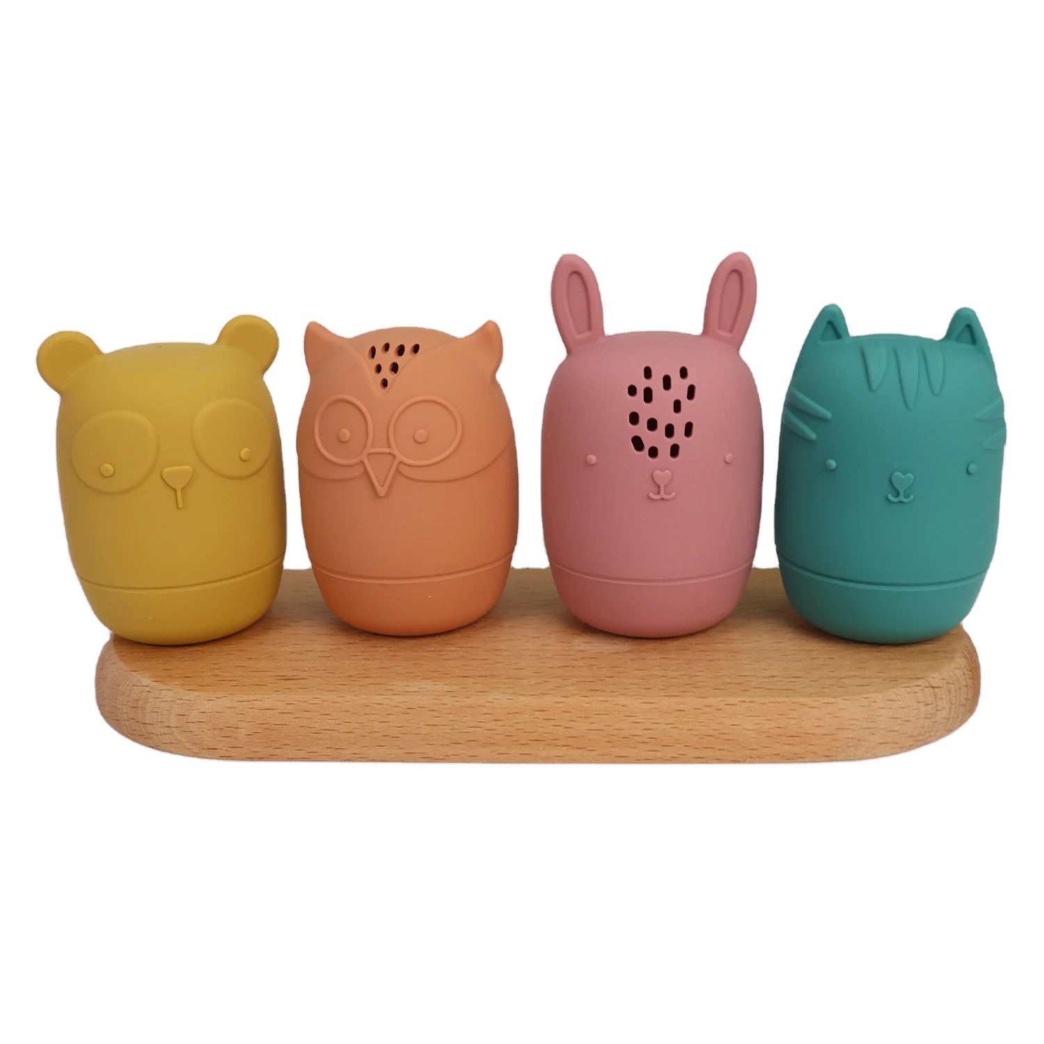 Food Grade Silicone 4 Pieces Animal Bath Toys Children's Bath Toys for Babies 6-12 Months silicone Baby Bath Toy