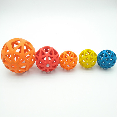 Leaking dog food toys, bite-resistant soft ball, hollow rubber ball for pet training