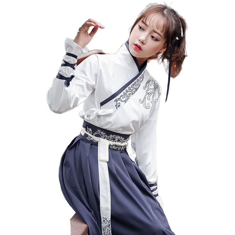 new dinasty elegant goddess color chiffon Customized embroidered hanfu women chinese traditional