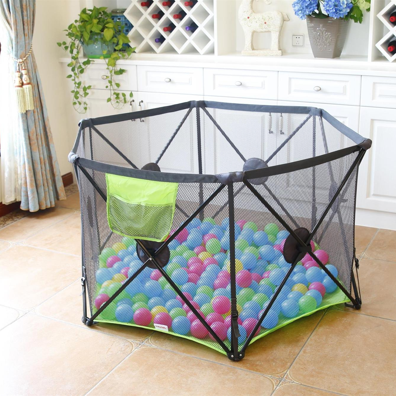 Europe standard Indoor Portable mesh Foldable Baby Play Yard Fence Playpen