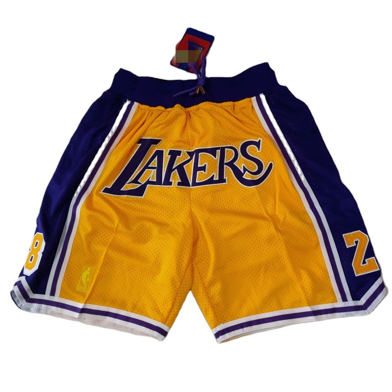 Wholesale Double Color Stitch Vintage Twill Applique Embroidery Mens Pocket Shorts Mesh Just Mans Don Basketball Shorts