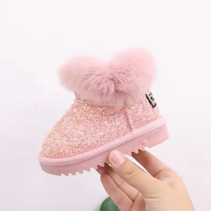 Warm Kid Winter Boots Baby Cute Winter shoes girls fur boots
