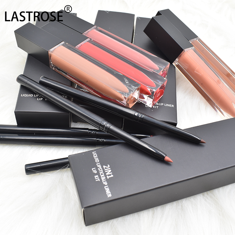 Best Selling Matte Liquid Lipstick And Lipliner Pencil Lipliner and Lipgloss Makeup Set
