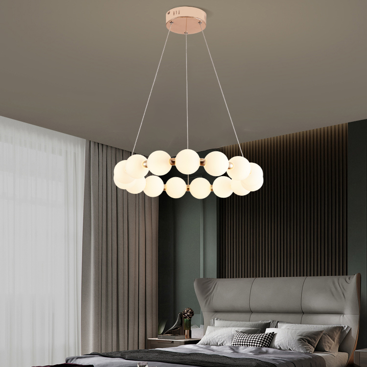 Modern Black Glass Pendant Light with High Waist Aluminum Body for Hotel and Cafe Use