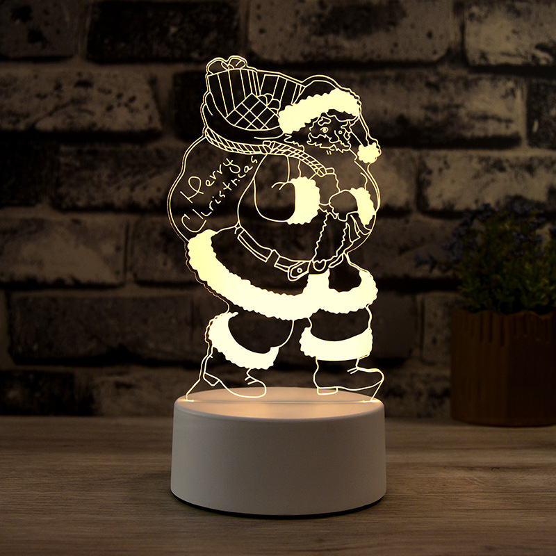 Custom Photo Creative 3d Illusion Kids Baby Anime Acrylic Table Desk Led Christmas Lamp Room Decor Night Ligh Santa Claus