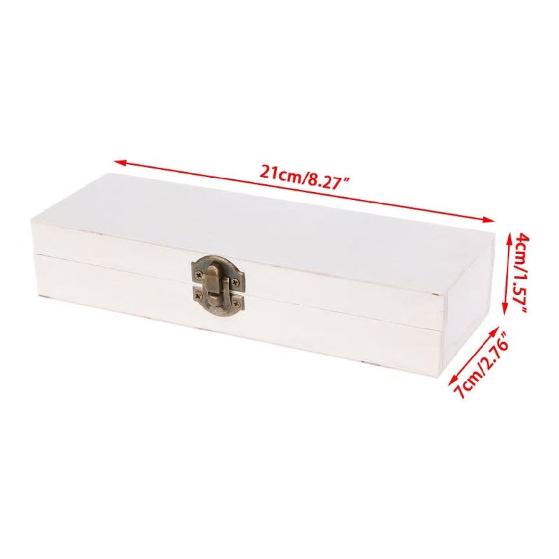 Blank Unfinished Rectangular Wooden Box With Clasp and Lid