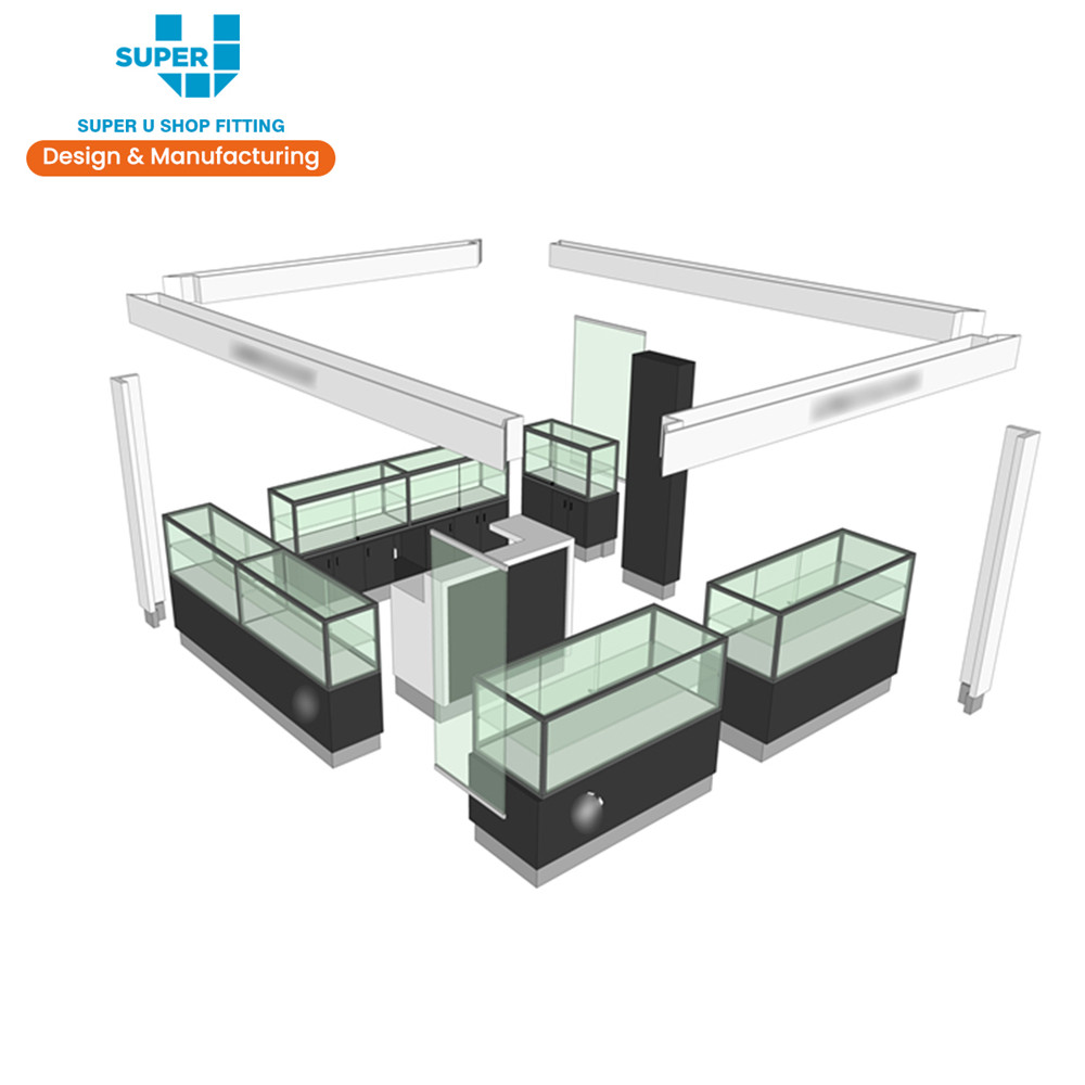 Bespoke Shopping Mall Kiosk Design Retail Showcase Display Counter Store Fixtures Glass Shopping Centre Kiosk Supply