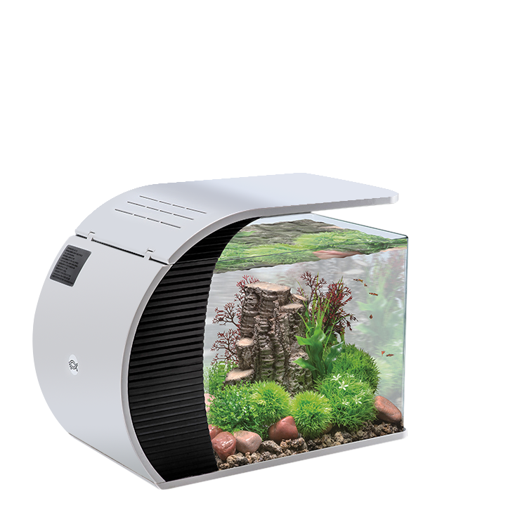 Hygger Aquarium Accessories 5 Gallon Fish Tank Kits with 3.2W Led Lighting Tank 5W Water pump ARC-shaped Tank