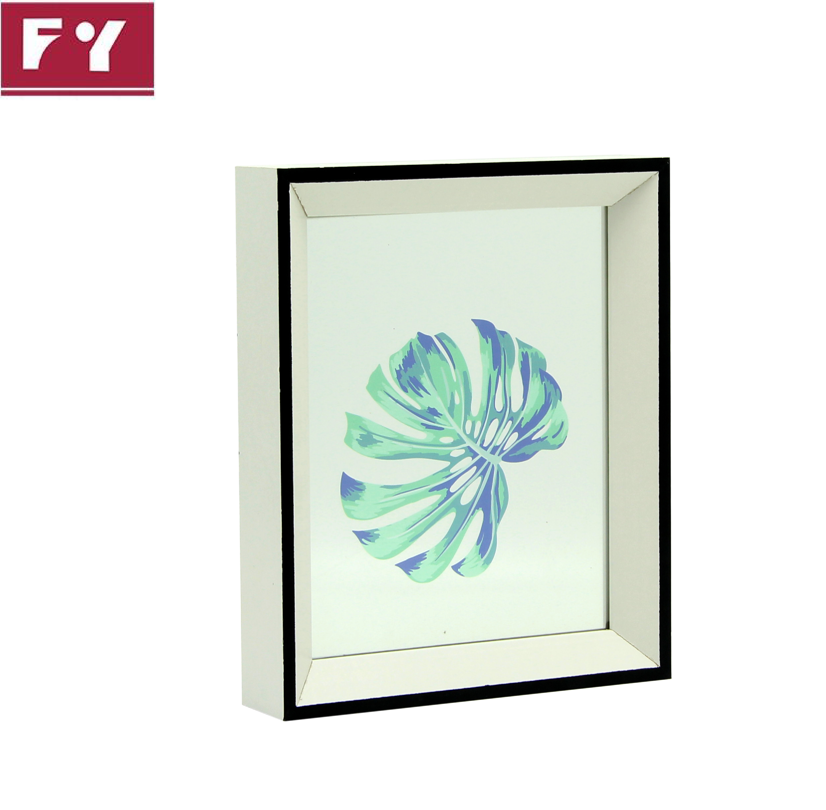 Fast Delivery Hard Glass Insert Double Sided 8*8" Black Float Photo Frame 201P2040FLT88-WB For Display