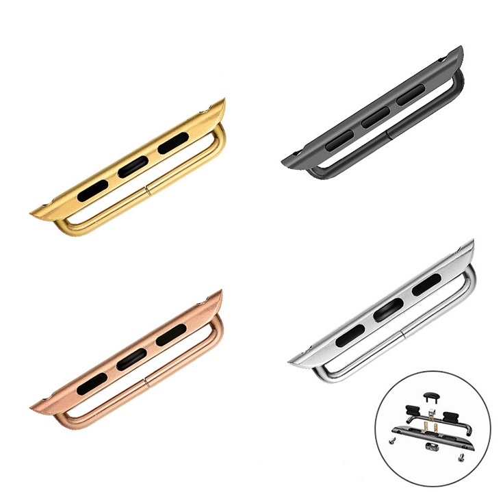 316 Stainless Steel Connector for iWatch Series 1 2 3 4 5 6 SE Screw Spring Bar Adapter Lug Replacement for Apple Watch Band
