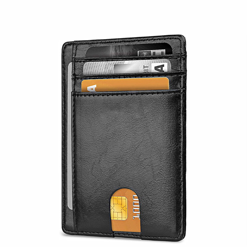 RFID Блокировка ID держатель кредитной карты настроить логотип Amazon Горячая продажа мягкий PU кожаный материал тонкий кошелек для мужчин