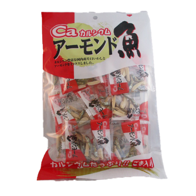 Natural popular and healthy dried fish chips snack with Almond