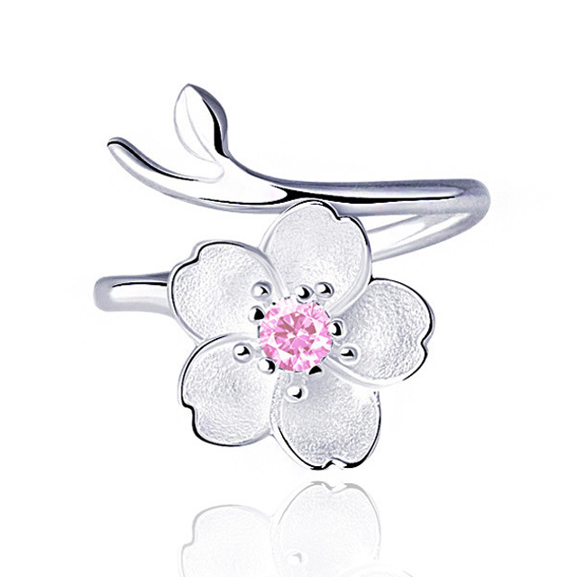 Wholesale Simple And Creative Jewelry 925 Sterling silver Flower Open Ring