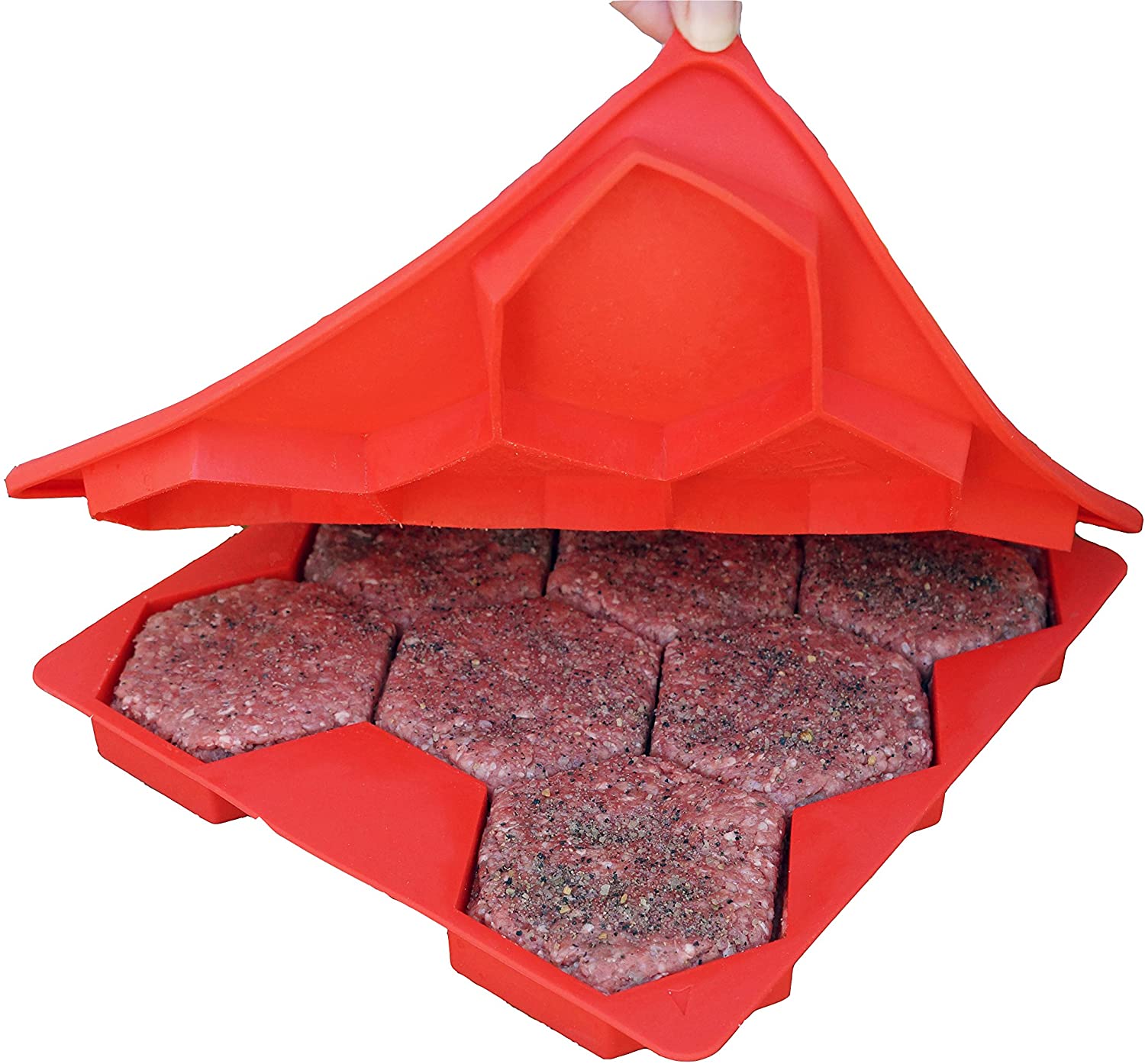 Слайдеры Red Shape Store для гамбургеров, 8 штук, инновационный силиконовый пресс для бургеров и контейнер для морозильной камеры