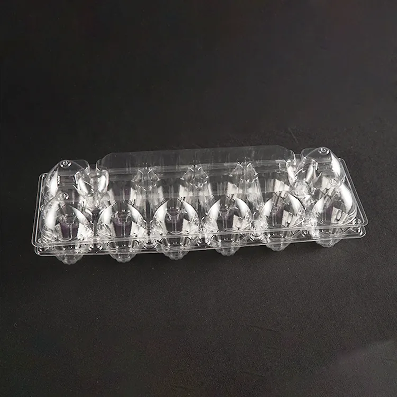 Customized Logo Plastic Egg Trays for 12 Cells Transparent Clear PET Egg Container With Lid