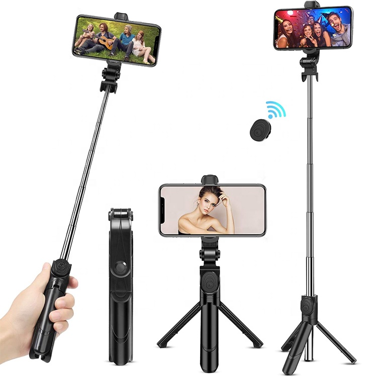 Retractable Flodalbe Remote Control Tripod Stand Selfie Stick Tripod With Blue-tooth Remote Control Phone Stand