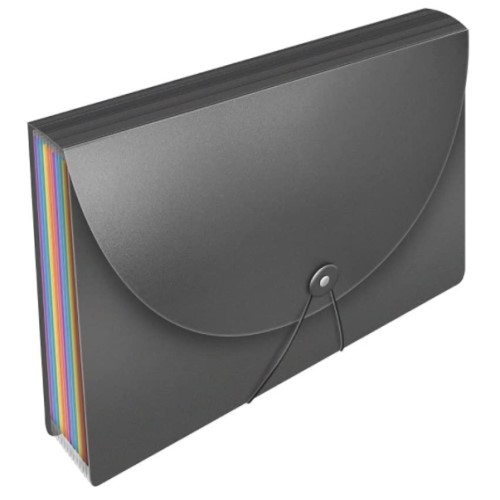 Accordian File Organiser 12 Pockets Expanding File Organisers Rainbow Colours Optimized for Portable Use Not for Standing-Up
