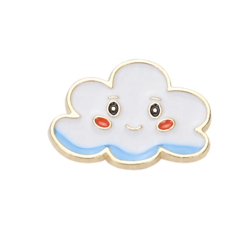 Handmade Brooch Pins Cartoon Smile Sun Moon Cloud Enamel Brooch Pin Bag Collar Lapel Badge Jewelry Cloud For Women Kids