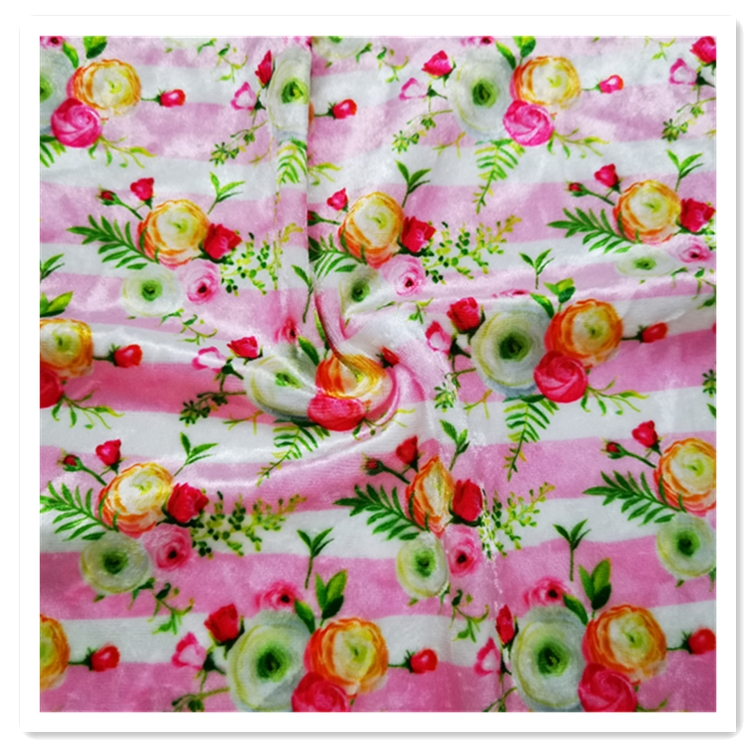 Factory direct cheap price elegant floral plain plush fabric velvet microfiber Korea velvet fabric upholstery for garment