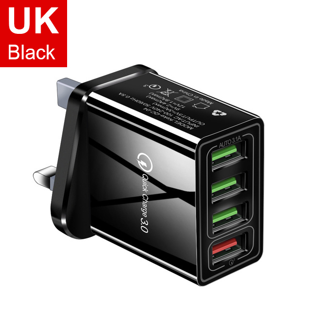 2020 машинка для стрижки 48 Вт быстрое зарядное устройство 3,0 USB зарядное устройство для мобильных телефонов Samsung Tablet крышка QC 3,0 для быстрого настенного зарядного устройства стандарта ЕС, США, Великобритании Plug креплением для вспышки sрeedlit