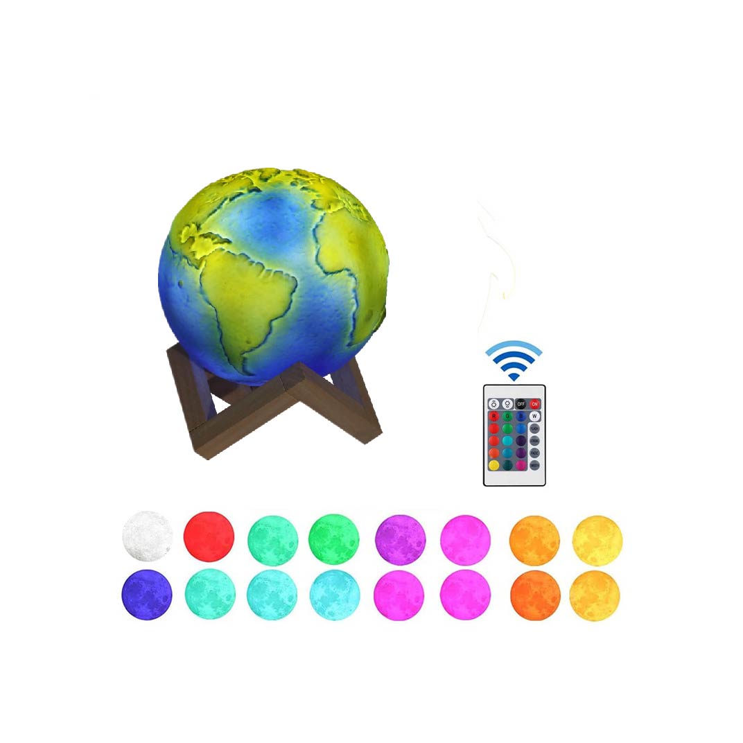 Creative 3D Printing Moon Light Solar System 8 Planets Table Lamp with Remote Control LED Earth Light Rechargeable Night Light