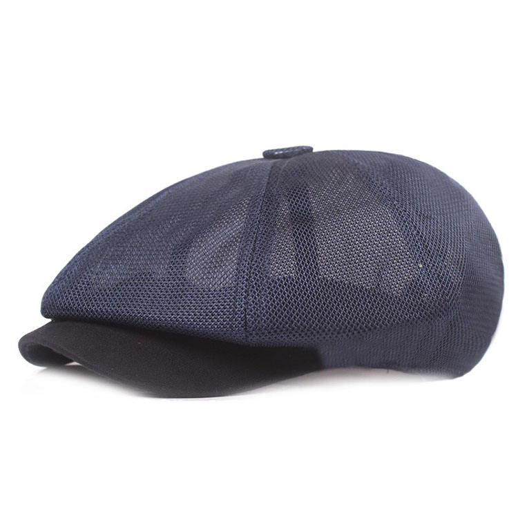 Custom Breathable Mesh Summer Newsboy Breathable Beret Cap Mesh Flat Cap