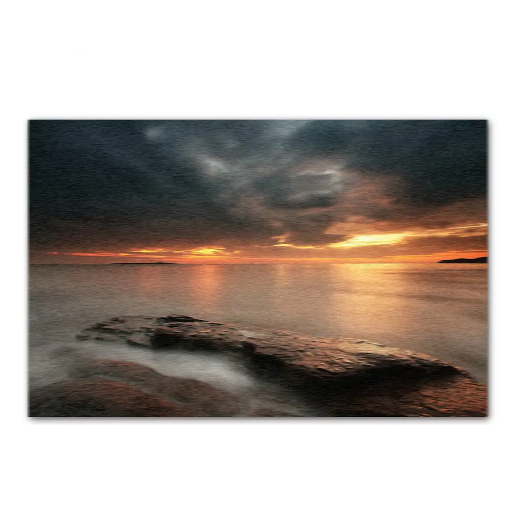 Beautiful Wall Art Seaside Sunrise Scenery Photo Printing on Aluminum